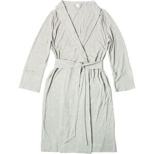 goumi Bamboo Organic Cotton Womens Robe Gray NWT XS-S